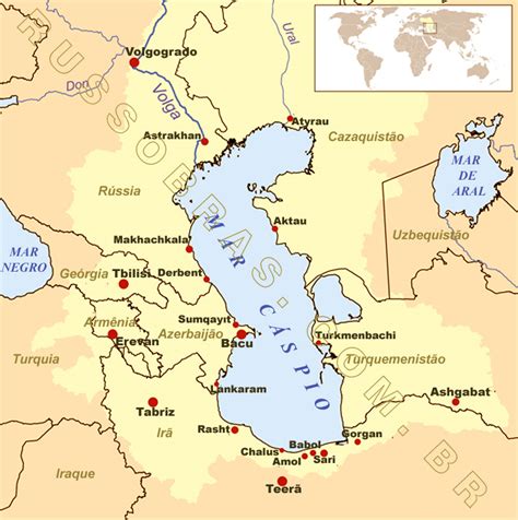 mar cáspio mapa
